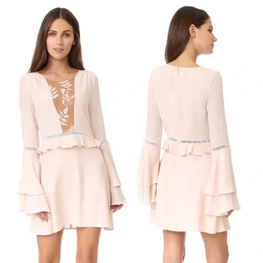 FOR LOVE AND LEMONS Emelia bell sleeve mini dress XS